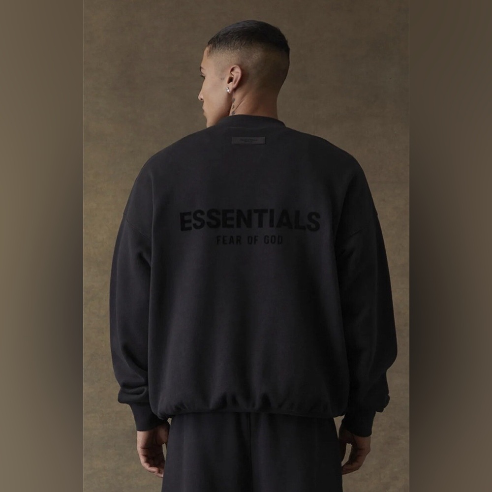 Essentials Black Crewneck Sweater